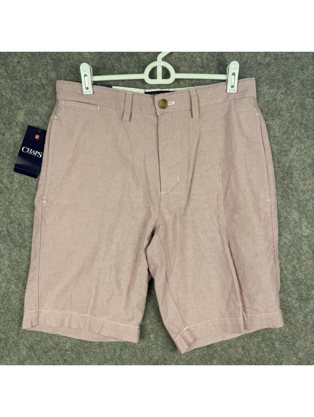 Chaps Men’s Oxford Cloth Flat Front Shorts Raspberry Size 30 10” NWT 303